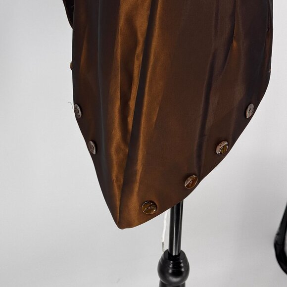 Vtg Earl Rotenberg Asymmetrical Shirt Womens S Silky Metallic Button USA - Picture 7 of 8